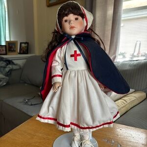 Porcelain Red Cross Nurse Doll